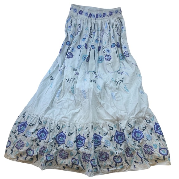 Allison New York Blue Embroidered Skirt N273-19 - Picture 3 of 8